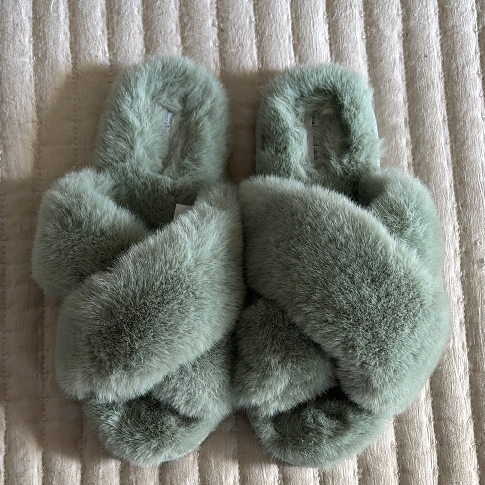 Cupcakes and Cashmere Green Slippers